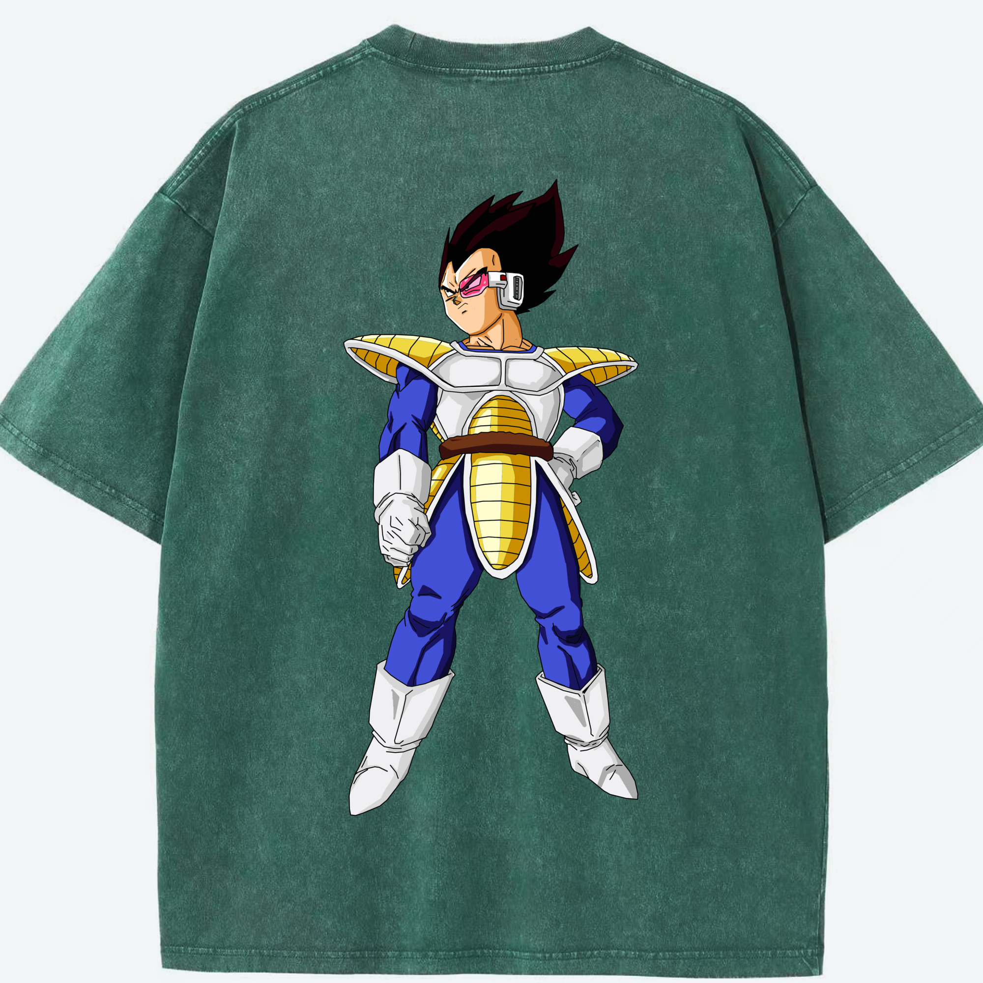 （画像用） ドラゴンボール ベジータ四世（Bejīta Yonsei）DRAGON BALL Vegeta IV 綿100% ヴィンテージ風 半袖Tシャツ（背面プリント）